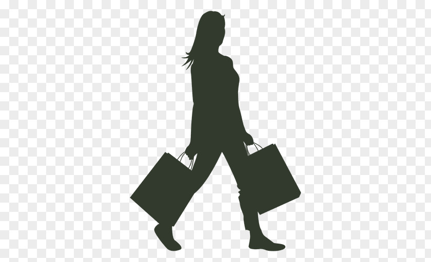 Silhouette Shopping PNG