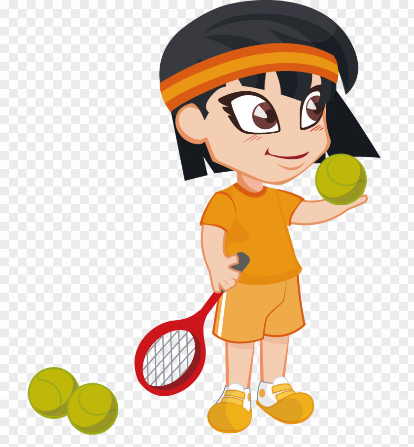 Tennis Child Sport Cartoon PNG