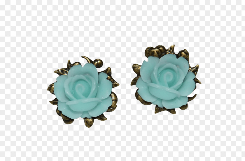 Rose Turquoise Earring Rosaceae Body Jewellery PNG