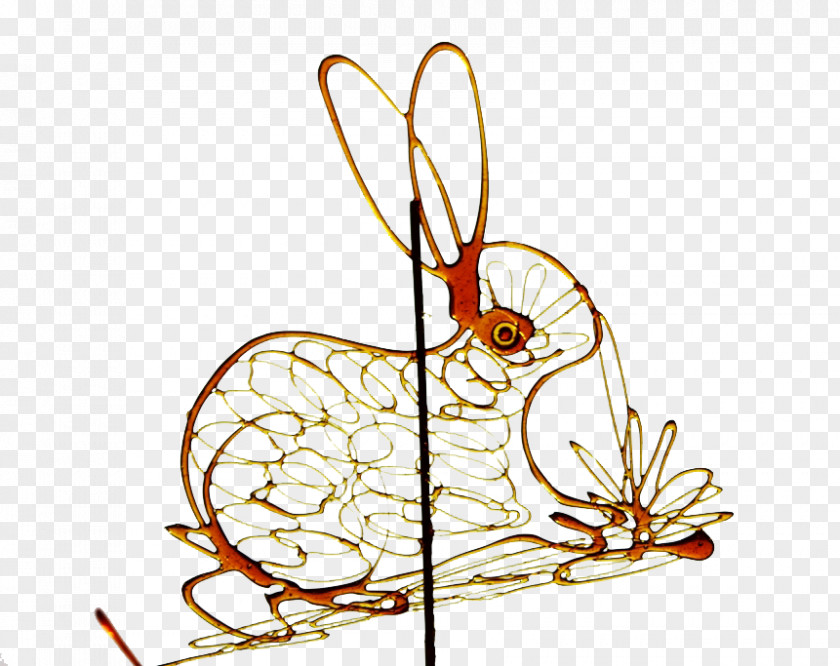 Sugar Painting Zodiac Rabbit Folk Art Illustration PNG