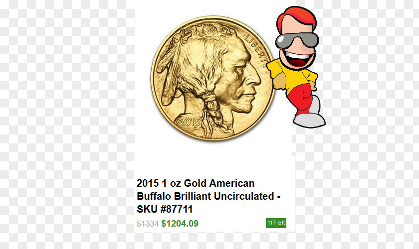 Gold American Buffalo Coin Bullion PNG