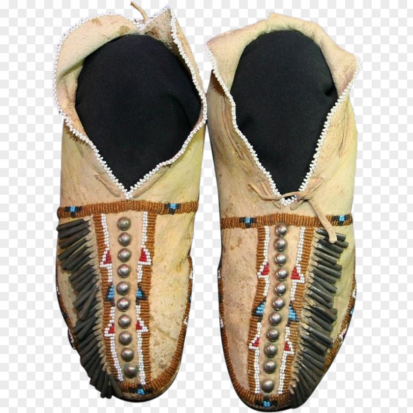 Hanging Beads Slipper Moccasin Osage Nation Beadwork Indian Murders PNG