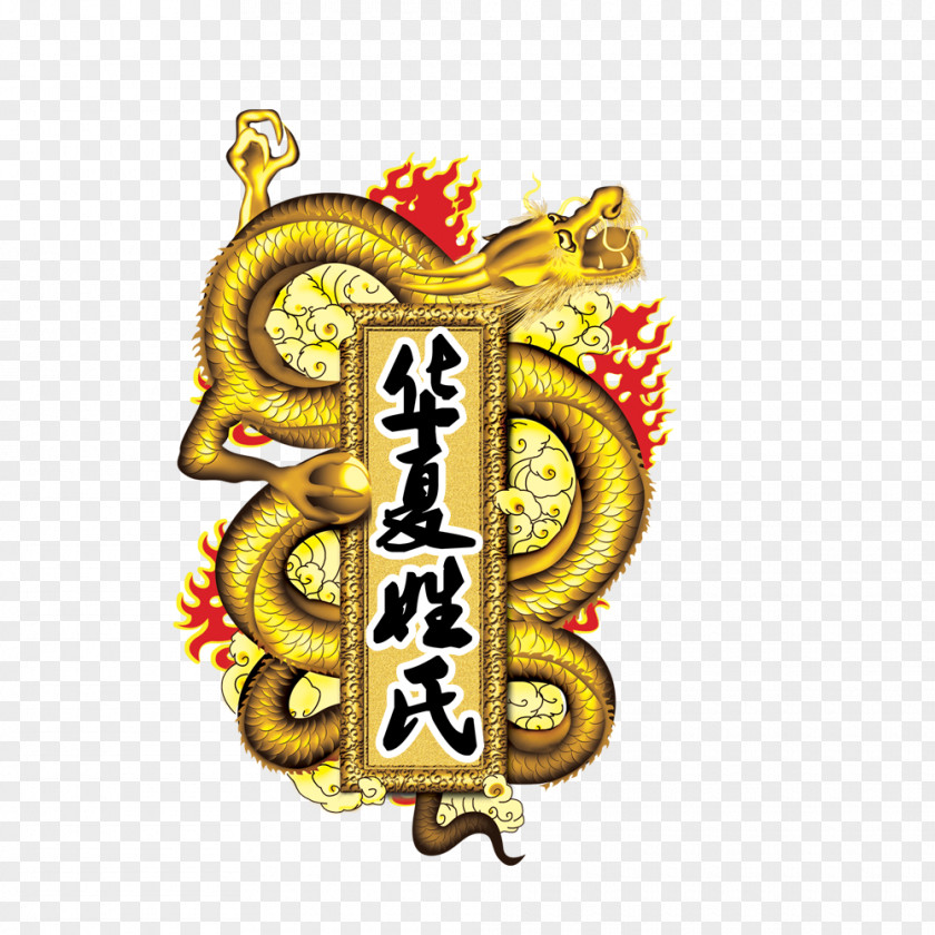 Chinese Surname Dragon Totem Decoration China Budaya Tionghoa Shuowen Jiezi PNG