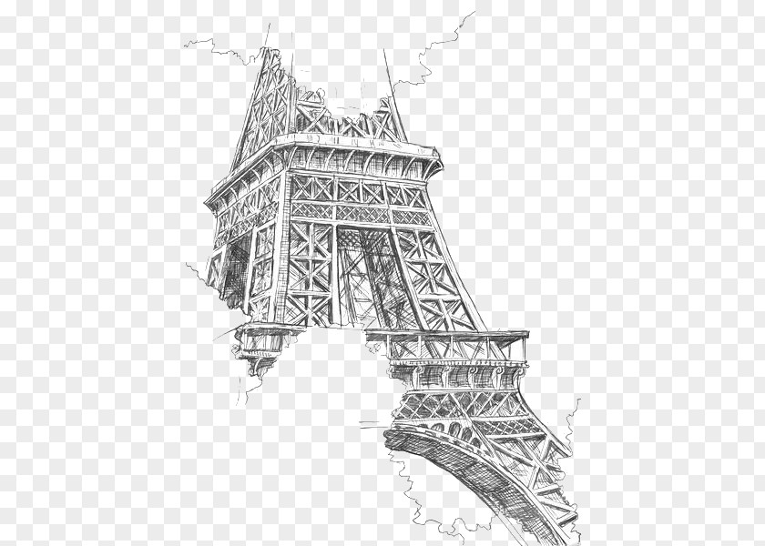 Korea Landmark Eiffel Tower Drawing Painting Sketch PNG