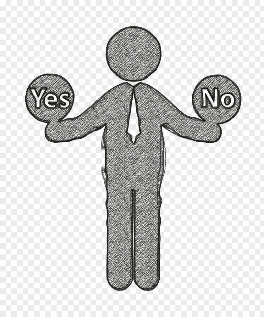 People Icon Human Pictos Man With Two Options To Choose Between Yes Or No PNG