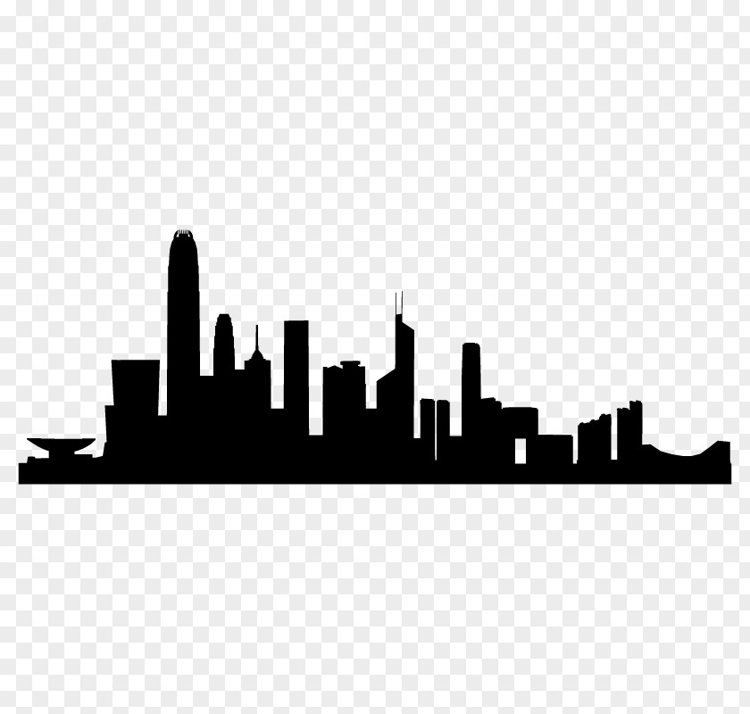 Silhouette Hong Kong Skyline PNG