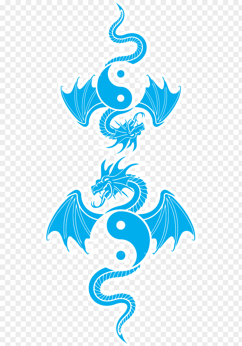 Symbol Yin And Yang Chinese Dragon PNG