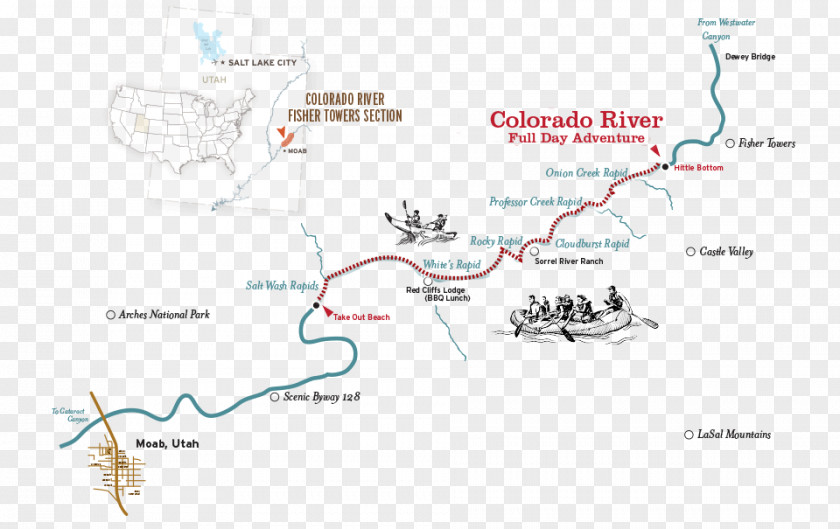 Map Moab Fisher Towers Colorado River Cataract Canyon PNG