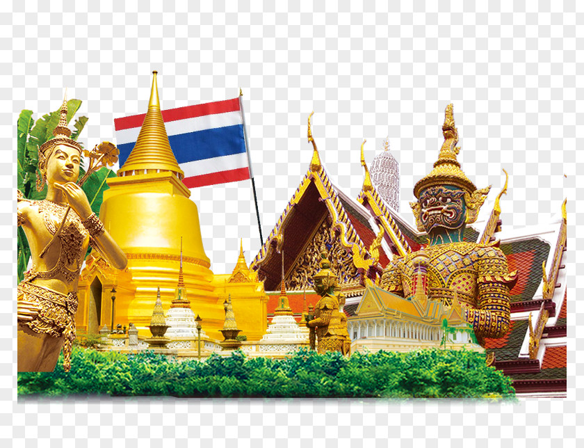 Thailand Building Pillow Latex PNG