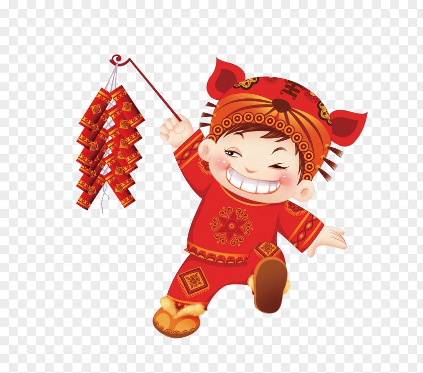 Children Set Off Firecrackers Chinese New Year Firecracker Child Tangyuan Years Day PNG