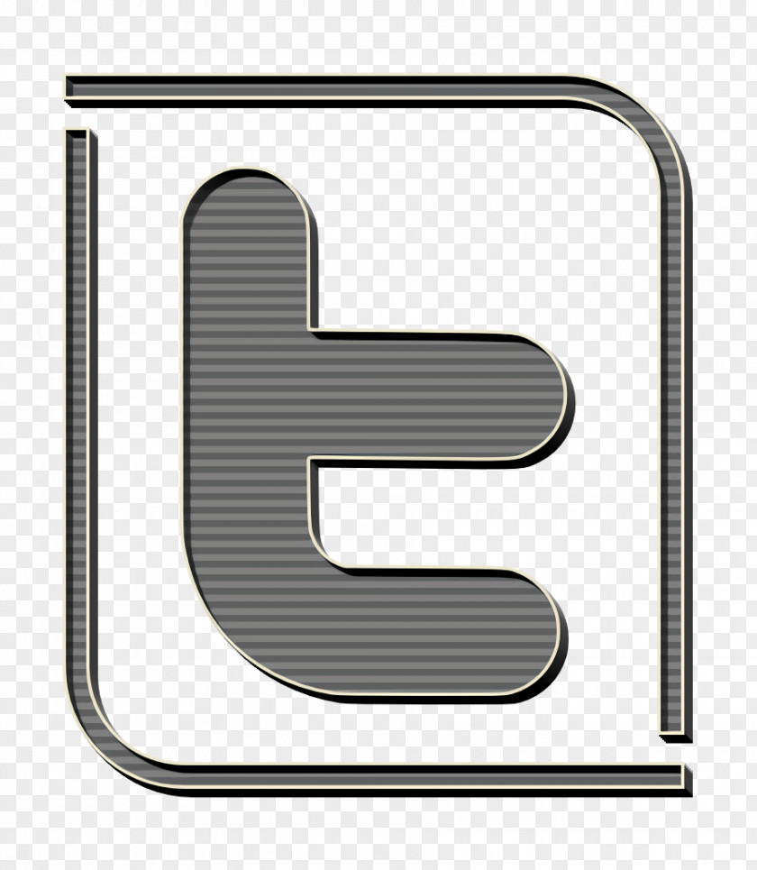 Metal Rectangle Twitter Icon PNG