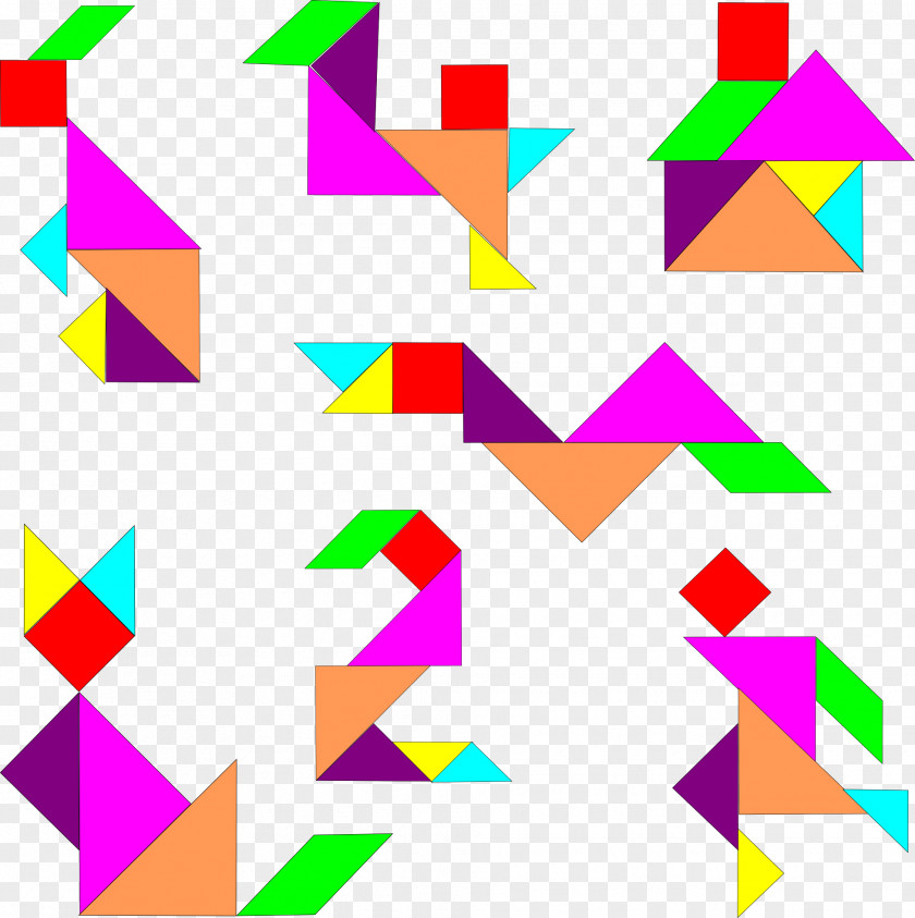Tangram Geometric Shape Geometry Drawing Mathematics PNG