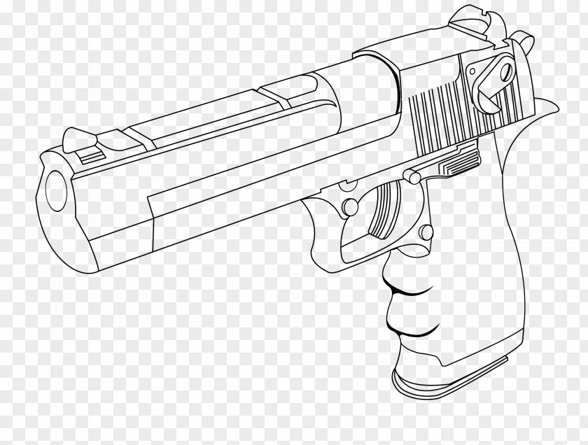 Desert IMI Eagle Drawing Pistol .50 Action Express PNG