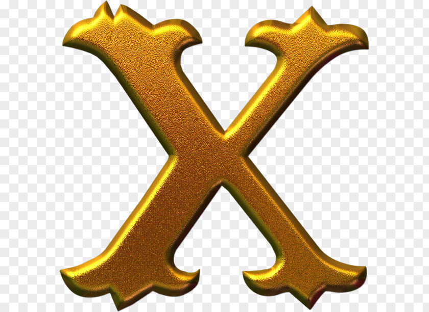 Gold Letter Alphabet X PNG