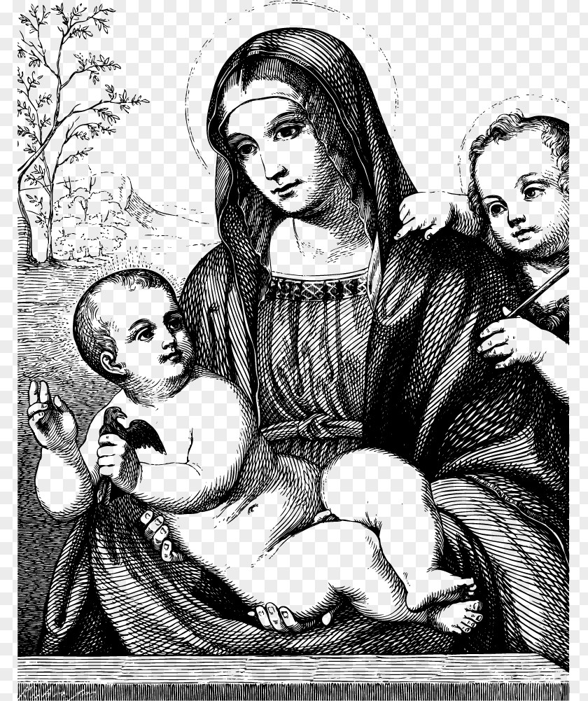 Greek Goddess Aura Madonna And Child Drawing Clip Art PNG