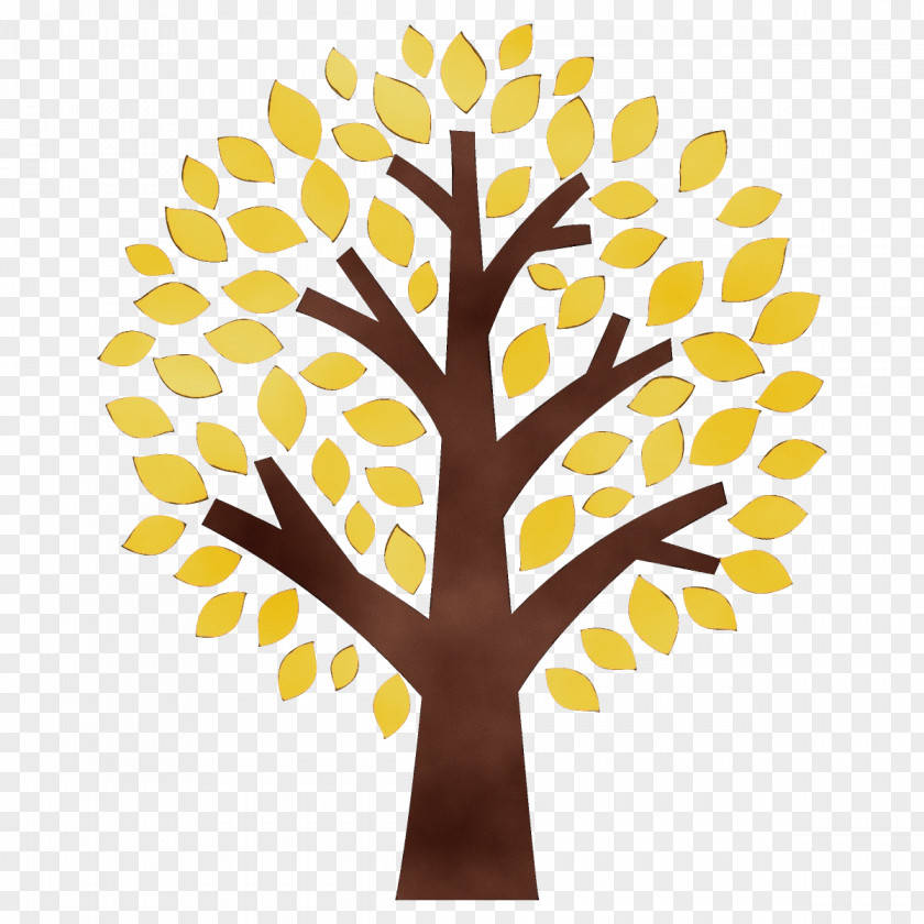 Plant Stem Branch Leaf Tree Yellow Woody Line PNG