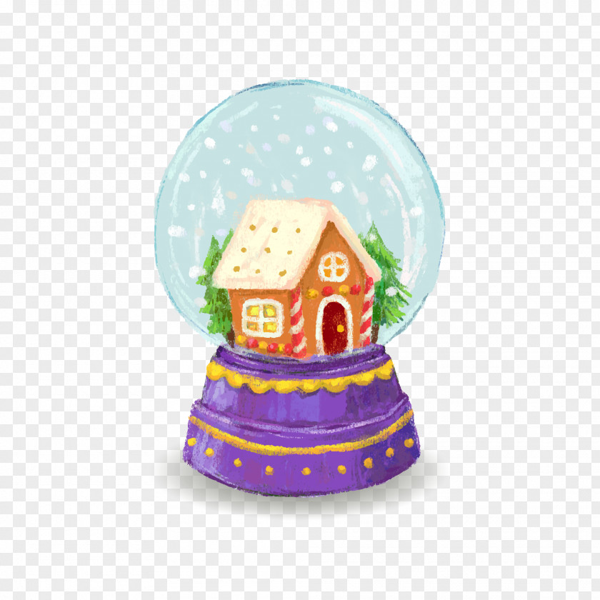 Christmas Houses Vector Crystal Ball Santa Claus Tree Euclidean PNG