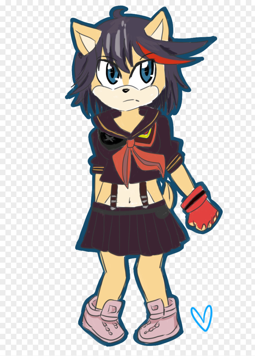 Short Haired Border Collie Ryuko Matoi Sonic Drive-In Fan Art Trigger Character PNG