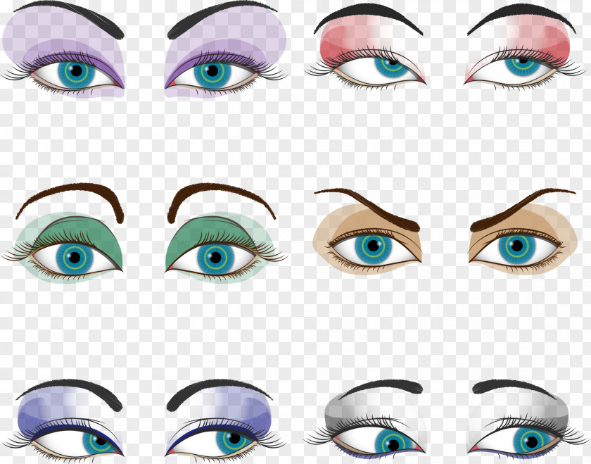 Vector Cartoon Eyes Ms. Eyelash Extensions Eye Shadow PNG