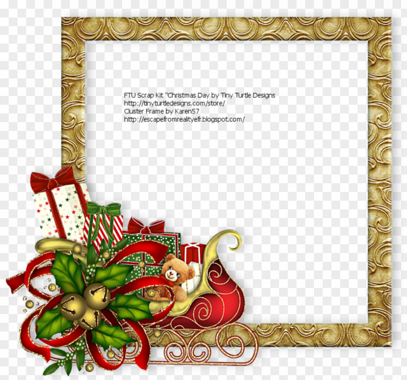 Christmas Day Picture Frames Floral Design Art PNG