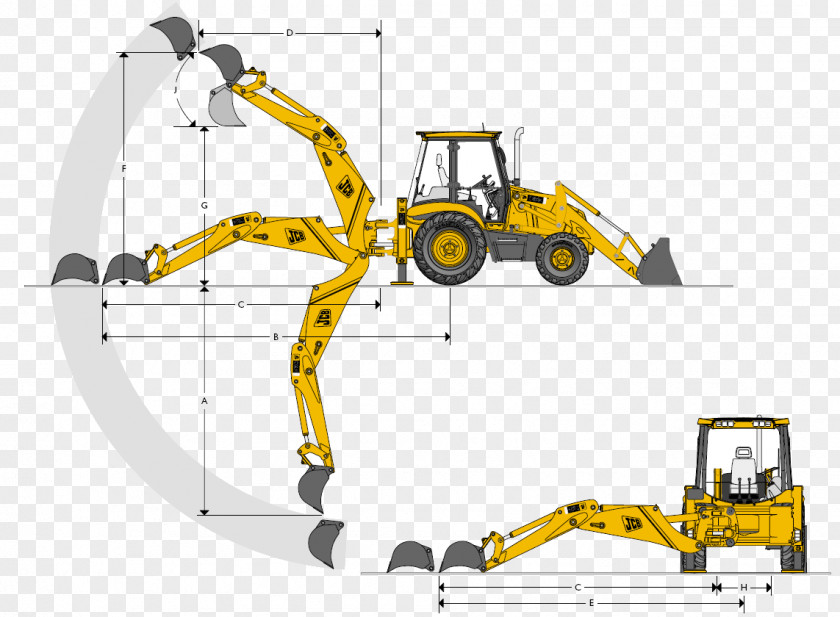 Excavator Backhoe Loader JCB Forklift Architectural Engineering PNG