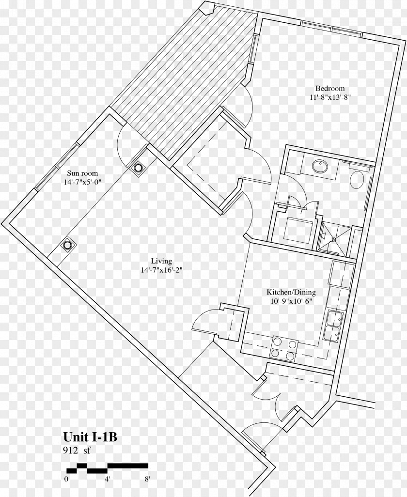 Handdrawn House Floor Plan Technical Drawing PNG