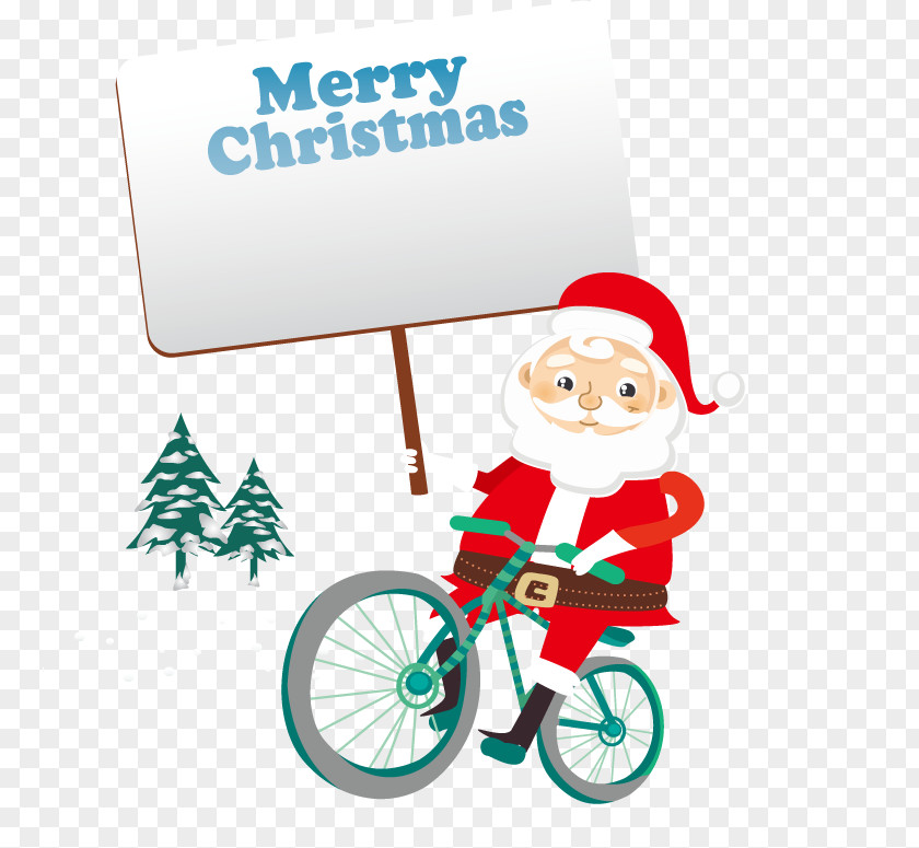 Vector Santa Claus Bike Christmas Euclidean Noel North PNG