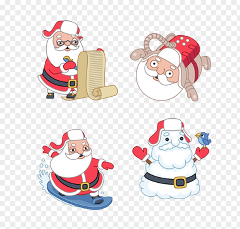 Vector Santa Claus Sticker Emoticon Christmas Icon PNG