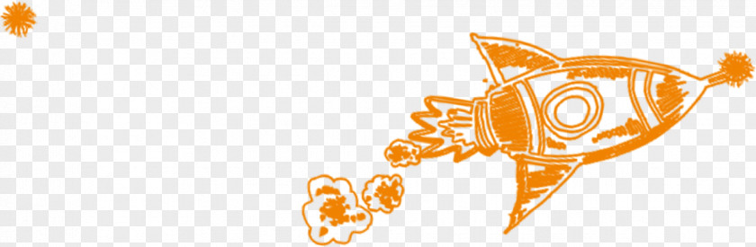 Orange Cartoon Rocket Drawing Clip Art PNG