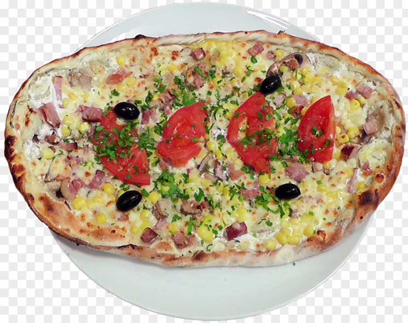 Pizza California-style Sicilian Tarte Flambée PNG