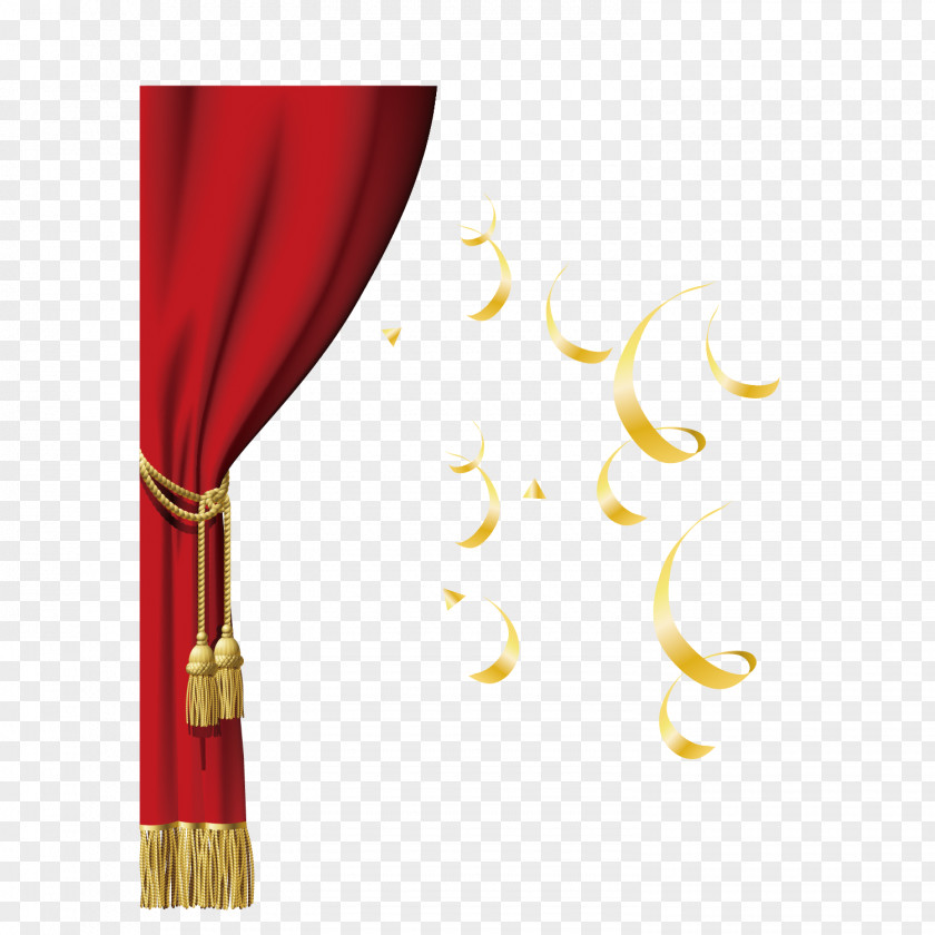 Red Stage Curtains Vector Decoration Theater Drapes And PNG