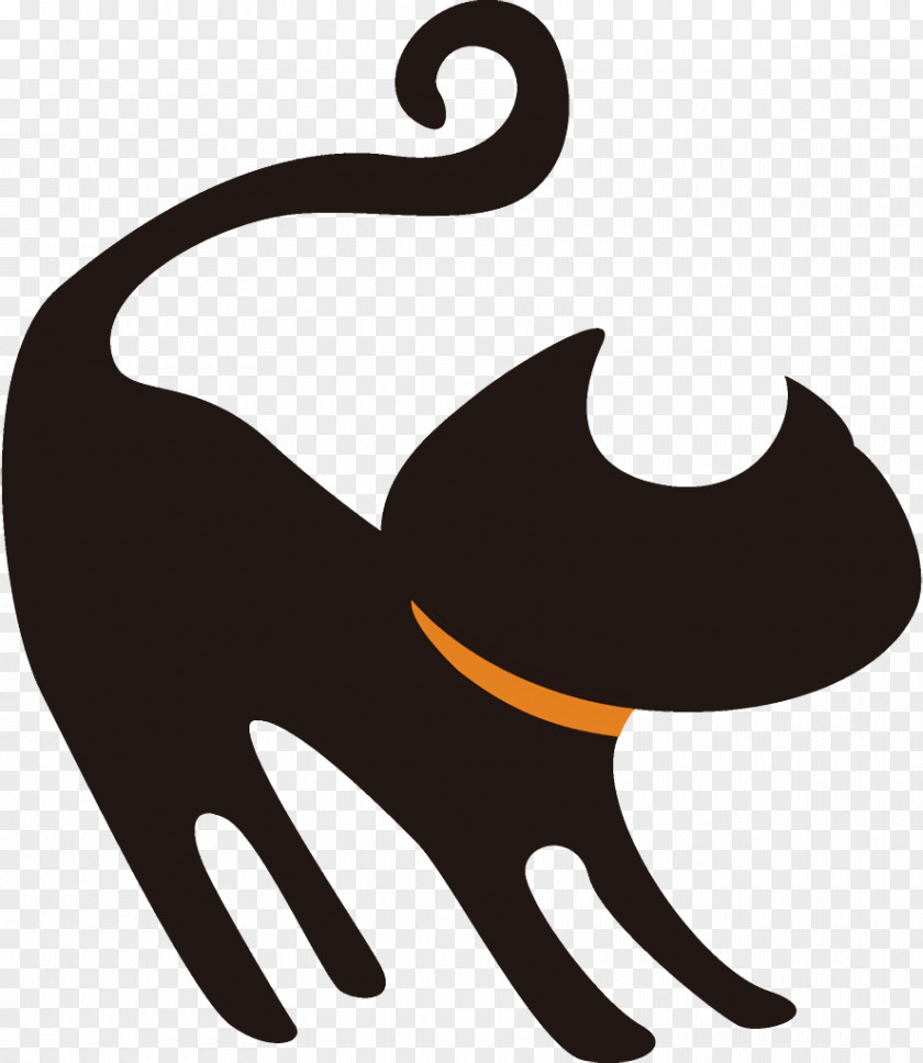 Silhouette Tail Halloween Black Cat Scaredy PNG