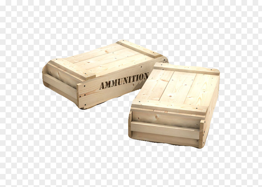 Two Beige Square Ammunition Boxes Box Crate Wood PNG