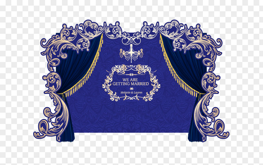 Vector European-style Blue Wedding Reception Table Arrangement PNG