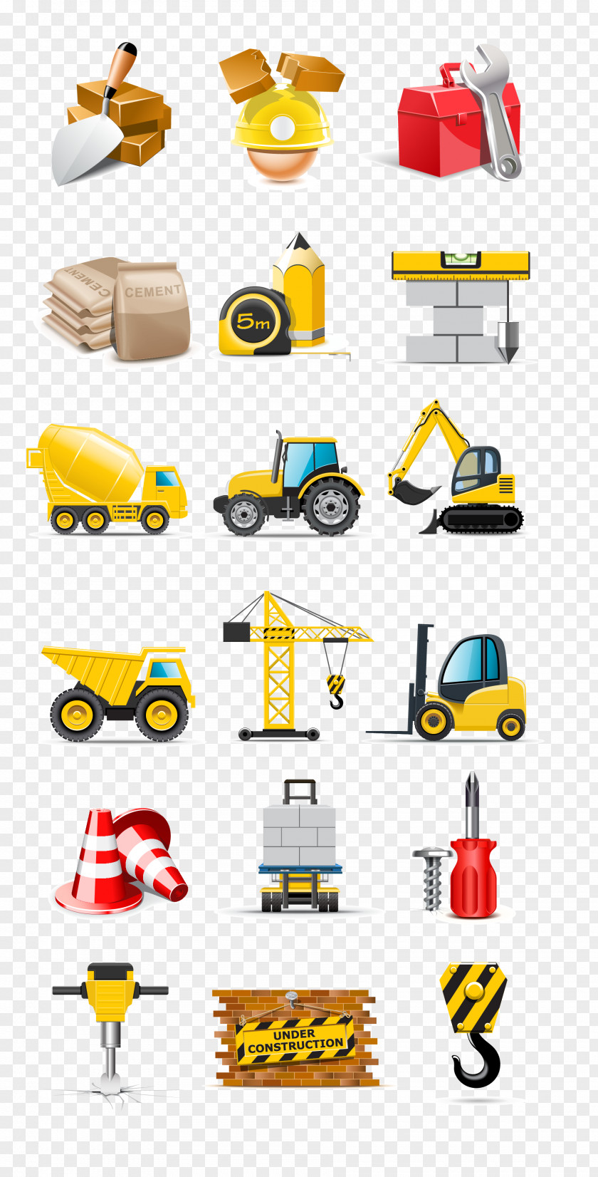 Construction Sites Icon Vector Material Free Download Heavy Machinery Architectural Engineering Truck Vehicle Clip Art PNG