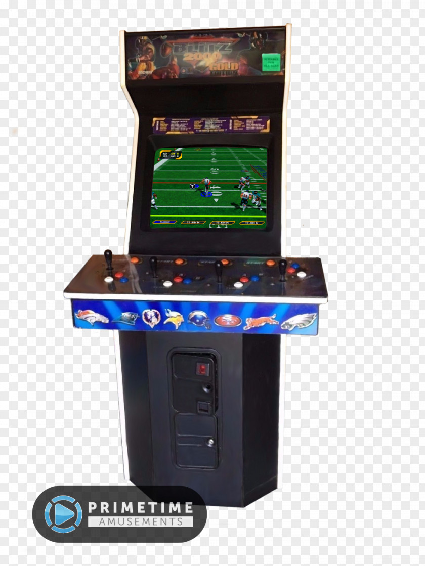 Gold Standard Games Shelti Arcade Cabinet NBA Showtime: On NBC NFL Blitz 2000 Game Amusement PNG