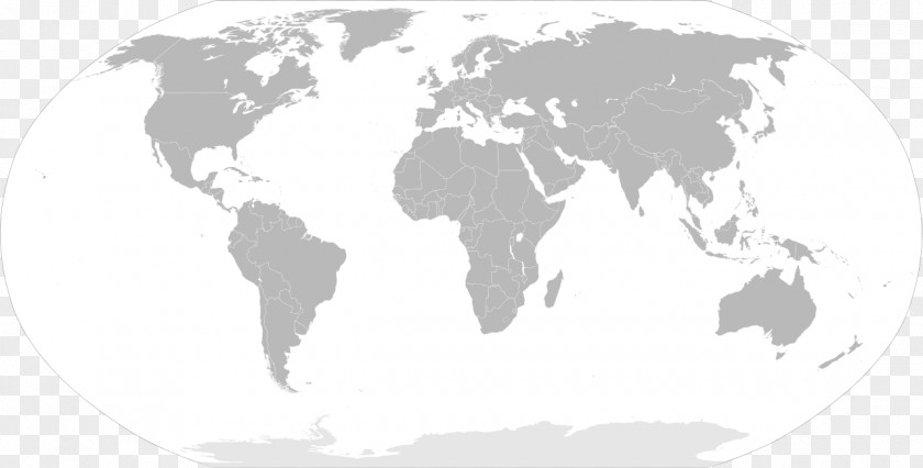 Main Map World Blank Mollweide Projection PNG