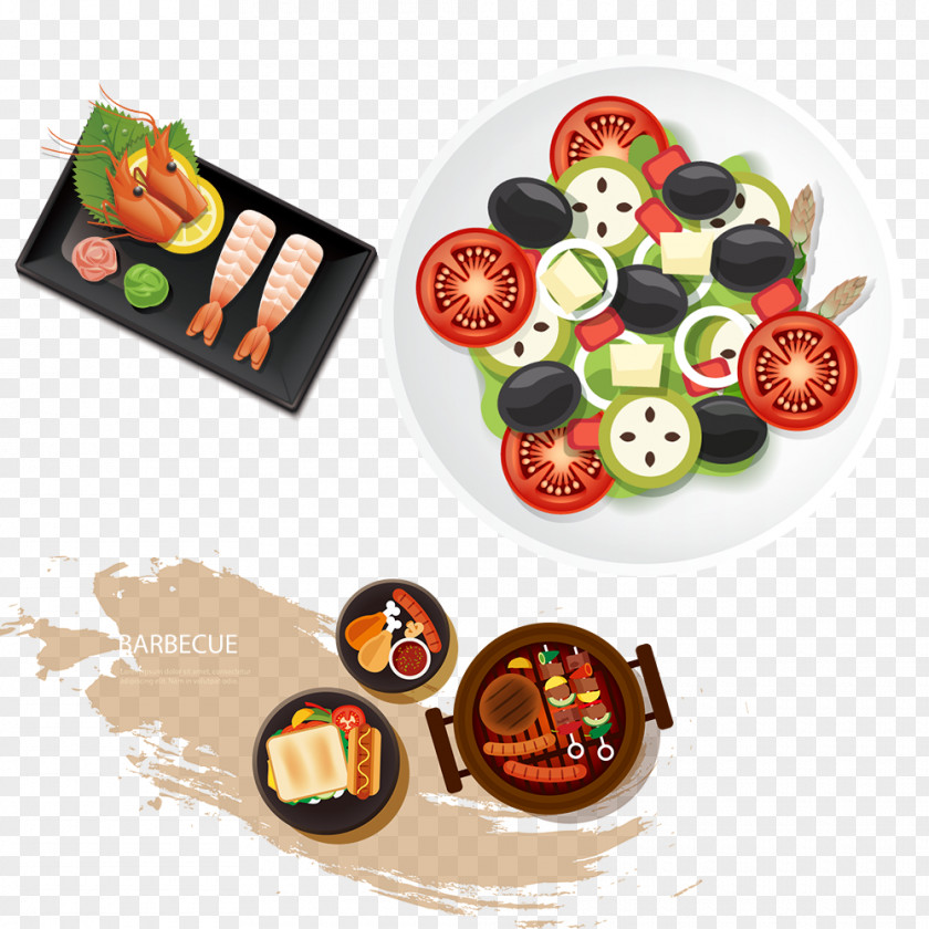 Salad And Shrimp Breakfast Toast Food Infographic PNG
