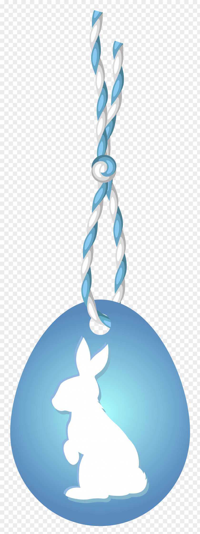 Blue Easter Hanging Egg With Bunny Clip Art Image PNG