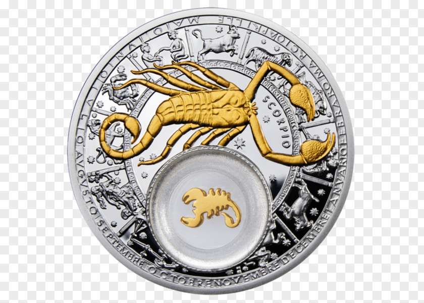 Coin Zodiac Silver Astrological Sign Gold PNG