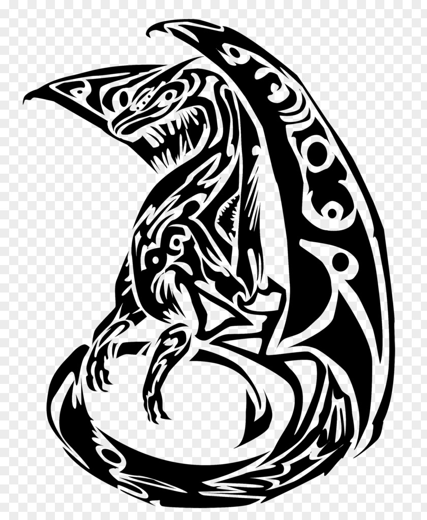Design Tattoo Drawing Chinese Dragon PNG