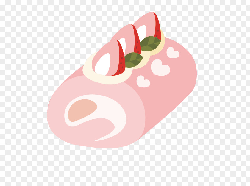 Strawberry Cake Roll Swiss Cream Clip Art PNG