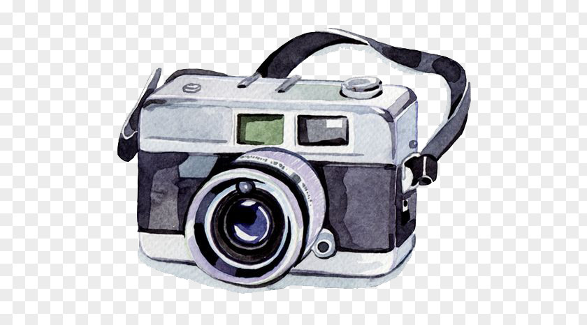 Watercolor Camera Painting Photography Illustration PNG