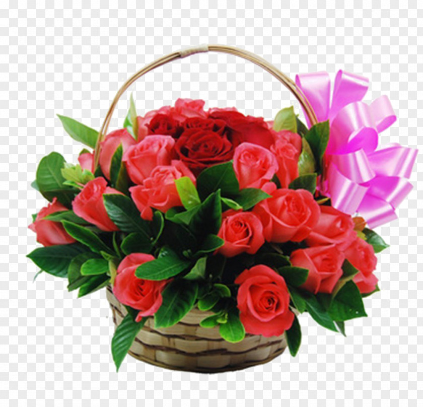 Bamboo Basket Of Roses Garden Beach Rose Flower Wreath PNG