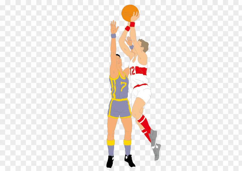 Basketball Figure Double Slam Dunk Jumping PNG