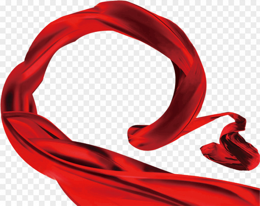 Red Ribbon Silk Textile PNG
