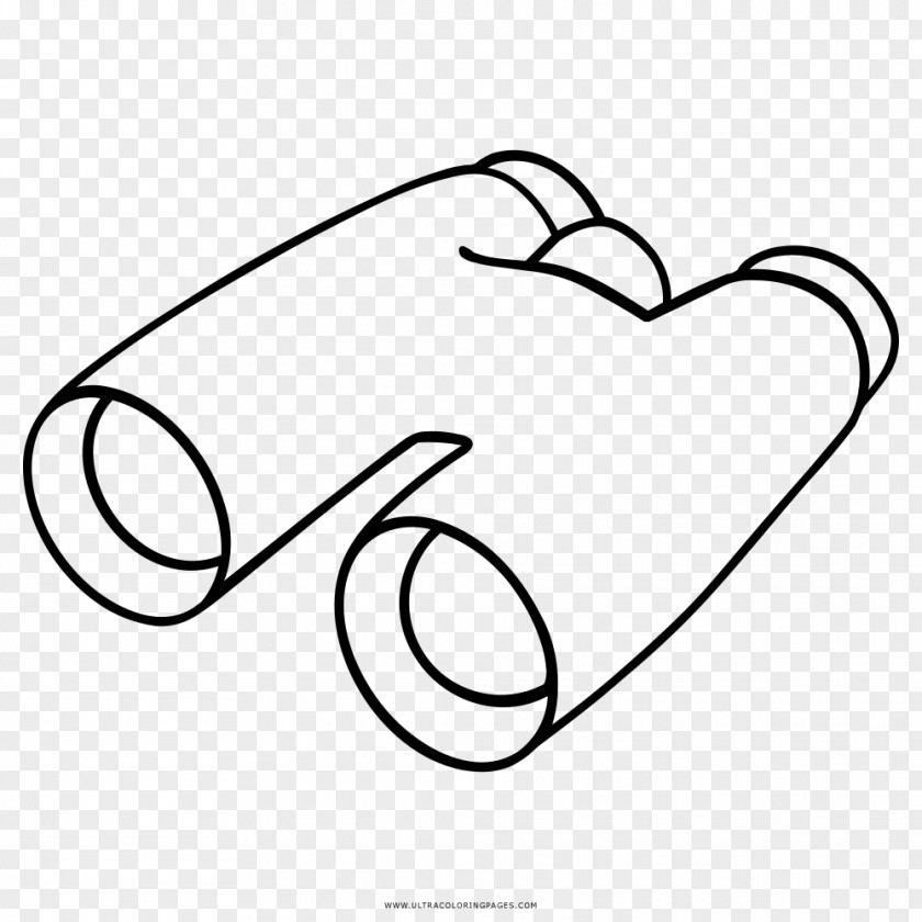 Binoculars Black And White Drawing Coloring Book PNG