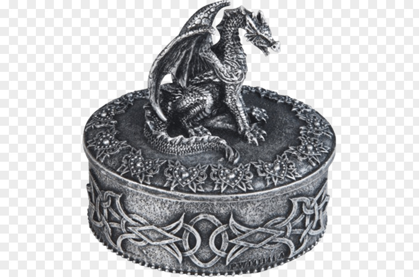 Silver Ring Dragon George S Chen Trinket Jewelry Box 2 Intricate Design 71540 Figurine PNG