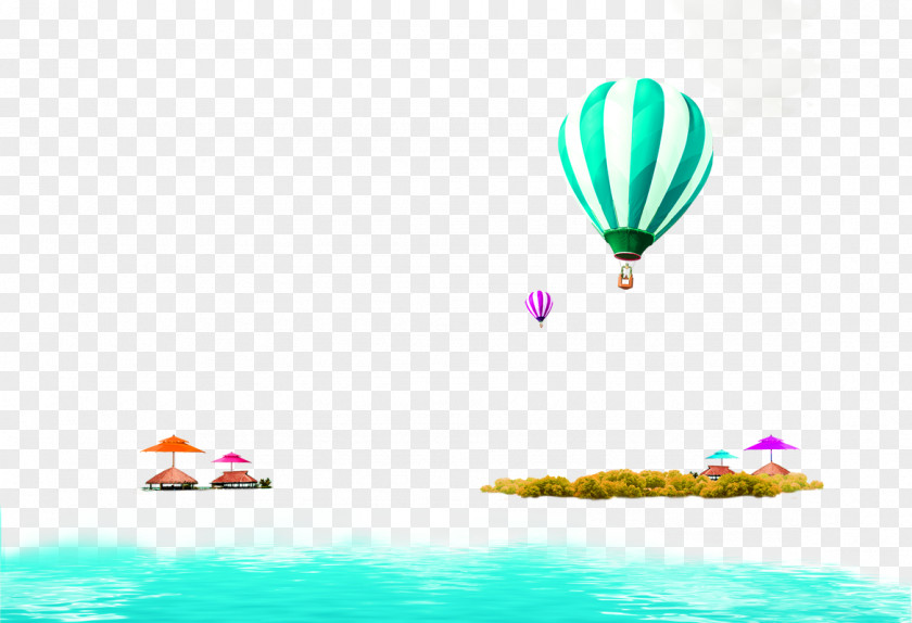 Summer Beach Border Texture Balloon Clip Art PNG
