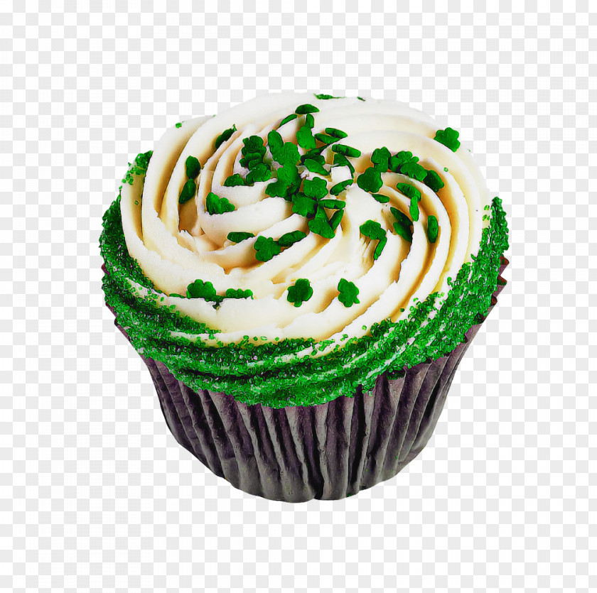 Cream Cake Cupcake Green Buttercream Icing Food PNG